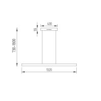 Linda 132cm EasyLift up-/down schwarz met.