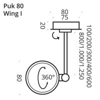 PUK! Pro 80 Wing l 125cm - anthrazit matt