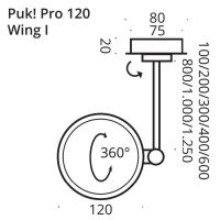 PUK! Pro 120 Wing l 125cm - anthrazit matt