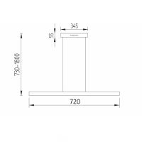 Linda 72cm EasyLift up-/down schwarz matt