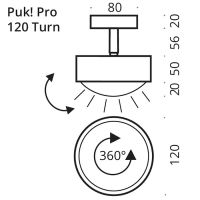 PUK! Pro Turn 120 down - champagne matt
