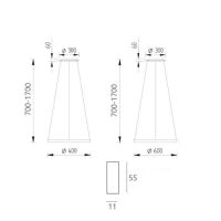 Lisa Ø60cm DTW up-/down Easylift goldlack matt