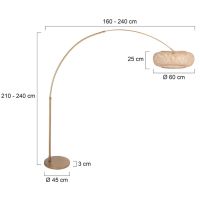 Bogenstehleuchte Sparkled light Bronze