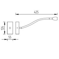 Wandleuchte ASTA - mattnickel-Flex Stoff schwarz