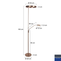Soleil 2 - LED Stehleuchte - bronze gebürstet