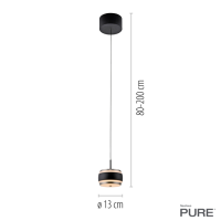 PURE Falling Rings 1fg. - black pearl - diamond (Auswahl)
