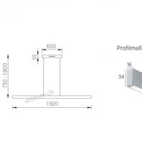 Linda 192cm EasyLift up-/down nickel matt