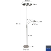 Soleil 2 - LED Stehleuchte - Stahl gebürstet