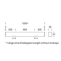 Scopy Tragschiene schwarz Dim. 120cm 4 Leuchten