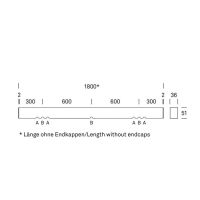 Scopy Tragschiene 180cm schwarz Dim. 7 Leuchten