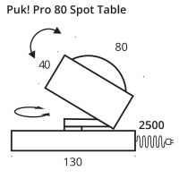 PUK! Pro 80 Spot Table - chrom matt-cm