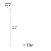 A-Tube L Decken 100cm weiss RAL9010