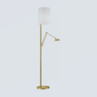 Kira-L LED mit Lesearm Messing matt - chintz weiss