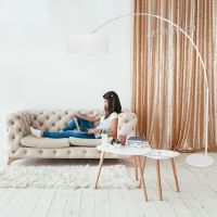 Bogenstehleuchte Sparkled light weiss matt