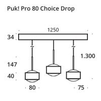 PUK! Pro Choice 80 Drop 3fg. - kupfer geb.-sz