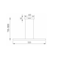 Runa 132cm EasyLift up-/down schwarz matt