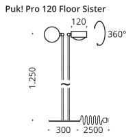 PUK! Pro 120 Floor Sister - anthrazit matt