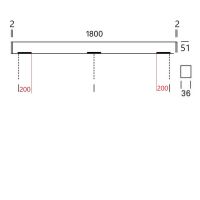 Tragschiene 3 Pendel Dim. schwarz RAL9005