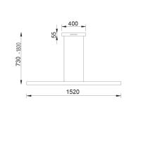 Linda 152cm EasyLift up-/down schwarz met.