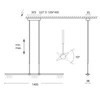 LET D 140 schwarz lang 3000K