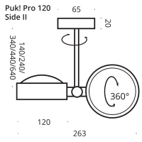 PUK! Pro 120 Side II 24cm - schwarz matt