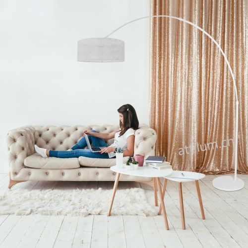 Bogenstehleuchte Sparkled light weiss matt
