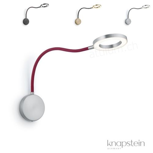 Wandleuchte Tessa-W-Flex - mattnickel-rot