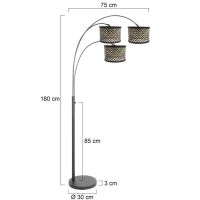 Bogenstehleuchte Sparkled 3fg schwarz matt