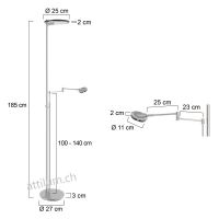 LED Stela Turound Stahl geb. - smoke