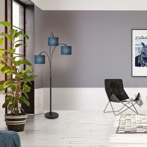 Bogenstehleuchte Sparkled 3fg schwarz matt