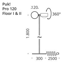 PUK! Pro 120 Floor Maxi II - nickel matt