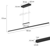 Profilo LED 150 schwarz