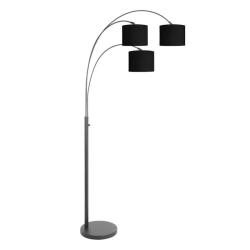 Bogenstehleuchte Sparkled 3fg schwarz matt