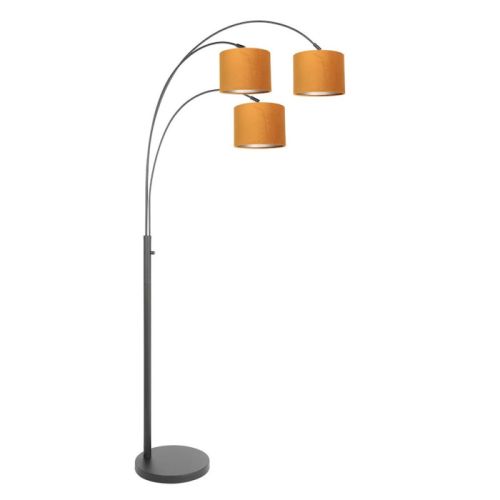 Bogenstehleuchte Sparkled 3fg schwarz matt
