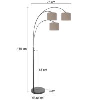 Bogenstehleuchte Sparkled 3fg schwarz matt