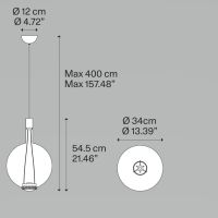 Sky-Fall Round large 2700K Klarglas