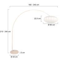 Bogenstehleuchte Sparkled light Creme