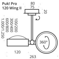 PUK! Pro 120 Wing ll 100cm - anthrazit matt