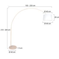 Bogenstehleuchte Sparkled light Creme