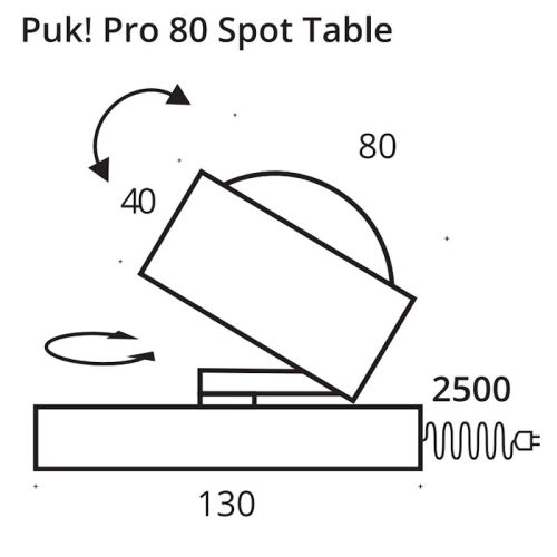 PUK! Pro 80 Spot Table - messing geb. -sz